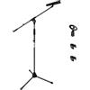 Pyle Asta Microfono Pieghevole, Supporto Microfono Regolabile 95-165 cm con Braccio Telescopico Estensibile 71 cm, Blocco a Manopola