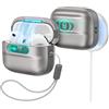 ESR Custodia per AirPods Pro 3 (2025), Adatta alla custodia di ricarica AirPods Pro 3 (cavo USB-C), Abilitata a MagSafe, Chiusura magnetica, Protezione totale contro le cadute, Con cordino, Metallico