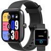 PTHTECHUS Smartwatch per Uomo Donna, IP68 Impermeabile Orologio Smartwatch con Effettua/Risposta Chiamate Contapassi Cardiofrequenzimetro, 120+ Modalità Sportive, Orologio Fitness Smart Watch Android iOS, Nero