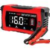 HTRC Caricabatterie Auto 16A, 6V/12V/24V Carica Batteria per Auto, Carica batteria Intelligente con Schermo LCD 4 Modalità per Barche SUV Moto Litio, LiFePo4 e Piombo Acido(AGM, GEL, MF, EFB, SLA)
