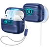 ESR Custodia per AirPods Pro 3 (2025), Adatta alla custodia di ricarica AirPods Pro 3 (cavo USB-C), Abilitata a MagSafe, Chiusura magnetica, Protezione totale contro le cadute, Con cordino, Blu