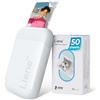 Liene Pearl K100 Stampante Fotografica, 2x3'' Mini Stampante Fotografica Istantanea con 50 Zink Carta Fotografica Adesive, Bluetooth 5.0, Compatibile con iOS&Android, Stampante Portatile