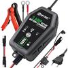 HTRC 6V/12V 3A Caricabatterie e Mantenitore Intelligente per Auto,Moto,ATV