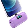 Feob Power Bank 5000mAh per iPhone, Ultra Compatta Caricabatterie Portatile, PD 15W 3.0A Ricarica Rapida Batteria Esterna Mini Powerbank con LED Display per iPhone 14/13/12/11/XR/8/7 Ecc (Viola)
