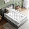 Novilla Topper Materasso 120x190 - Correttore Comfort Premium con Imbottitura Ultra-Soffice, Topper Nuvola Traspirante con Fascia Elastica a 360°, Effetto Piuma, Bianco Luxury