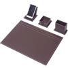 MOOGCO Set da scrivania in pelle, accessori per casa e ufficio, articoli da scrivania, set da scrivania in pelle, accessori da scrivania da lavoro, organizer da scrivania, 4 accessori, 4 pezzi (Brown)