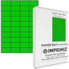 Imprimiz Etichette adesive multiuso A4-52.5 x 29.7 mm - Colore fluo Verde Opaco - 1000 Etichette / 25 fogli - Per stampanti Laser/a getto d'Inchiostro