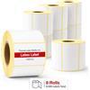 labex label Etichette termiche 80x40 mm su rotolo - Etichette Magazzino Grandi Quantità - 8 rotoli 8000 etichette - Senza nastro - TSC Godex compatibili - Labex Label