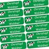 INDIGOS UG - Namensaufkleber Kinder Schule - 80 Sticker personalisiert 35x10mm - Kuh - fester Untergrund - für Kita, Sport und Kindergarten - Stifte, Federmappe, Lineale