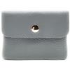 Lemasi Mini portafoglio in pelle, made in Italy, vera pelle bovina, compatto, 11 x 8,5 cm, leggero 50 g, 3 scomparti, bottone automatico, per uomo e donna, portamonete, grigio chiaro, S, Minimalista
