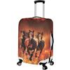 LNXSESN Cprivaligia Cavallo Marrone Coprivaligia Media Elastica Copri Valigia Media Lavabile Anti-Graffio Copertur Copertura Valigia con Cerniera Copri Trolley Riusabile Luggage Cover Per 22-25 Pollici