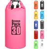 MORAINJAY 30L Borsa Impermeabile,Rosa Rossa Waterproof Zaino Impermeabile Sacco Impermeabile con Tracolla Regolabile,2L/5L/10L/15L/20L/30L Dry Bag per Outdoor Sport Acquatici,Barca,Pesca,Rafting,Nuoto