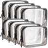 JAPCHET 8 borse da viaggio trasparenti con cerniera, 18 x 14 cm, per articoli da toeletta e trucchi, in PVC, impermeabili, con cerniera, per bagno, vacanze, viaggi, Trasparente, Classico