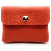 Lemasi Mini portafoglio in pelle, made in Italy, vera pelle bovina, compatto, 11 x 8,5 cm, leggero 50 g, 3 scomparti, bottone automatico, per uomo e donna, portamonete, rosso salmone, S, Minimalista