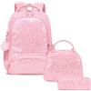 Kimwadalh Zaino Bambina Zaino Scuola Ragazza Peluche Zaino Elementari Ragazza Borsa Scuola Set,Zainetti Bambina Amore con Borsa da Pranzo + Astuccio
