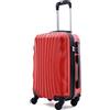 R.Leone Ryanair 55x40x20 cm Valigia Trolley Bagaglio a mano 4 Ruote rimovibile Ultraleggero in ABS Autonomo 20373N (Rosso Anguria, Valigia 55X40X20cm)