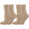 Nur Die 2 paia di calzini da donna in 98% cotone, con fascia comoda, traspiranti, in morbido cotone, senza pressione, gambale medio