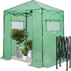 EAGLE PEAK Serra portatile da 1,8 m x 1,2 m, installazione rapida, installazione rapida, per interni ed esterni, per giardinaggio, verande, tettoie, porte di ingresso con cerniera e finestre laterali