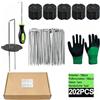 Lifhety 100 Picchetti Telo Pacciamatura + 100 Rondelle, 150X35x3mm, Giardino, Tenda