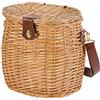 VERDELOOK | Cesto Portafunghi in Vimini con Coperchio e Tracolla, 33x23x35 cm, Cesta in Vimini per Funghi