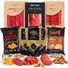 MARIA GOURMET Cesto Regalo Gastronomico Salumi Spagnoli Gourmet - Prosciutto Spagnolo de Teruel DOP, Chorizo Spagnolo, Lomo, Longaniza de Aragon - Regalo Alimentare -Tapas- Prosciutto Crudo Tagliato a Mano - Box1
