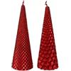 Set 2 Candele Coniche Rosso Natale Kaemingk H20