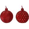 Set 2 Candele Bauble Rosso Natale Kaemingk