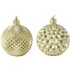 Set 2 Candele Bauble Light Gold in Paraffina - Decorazioni Natalizie Eleganti
