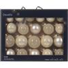 Set 21 Palline Natale in Vetro Kaemingk - Color Perla, Ø 7 cm