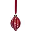Micro LED Sfera Natalizia di Kaemingk - Rossa, 100 LED, forma di oliva, D.12.5xH.21 cm