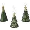 Albero in Vetro Verde con Stella Glitter Oro - Kaemingk H12,6cm | Eleganza Natalizia da Collezione