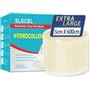 SLGCBL Hydrocolloid Roll, 5cm x 600cm Extra Large Hydrocolloid Tape, Cut-to-Size, Self-Adhesive, Ultra Absorbent, Flexible & Waterproof Bandages, First Aid Kit Essential