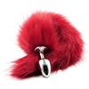 BONDAGERIE® Coda plug anale in acciaio, colore rosso Dimensione: S