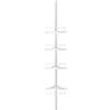 SONGMICS Mensola Doccia Telescopica e Regolabile, 4 Ripiani, Scaffale Angolare Bagno, Altezza 85-305 cm, Bianco BCB001A