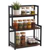 Relaxdays Scaffale da cucina su piano, HxLxP: 53 x 41 x 18 cm, marrone/nero