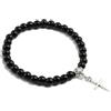 snxjaidszx Braccialetto da uomo in pietra naturale nera opaca con perline e braccialetti da donna con catena a filo per yoga, Pietra Pelle