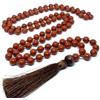 Vaibhav Jewellers Collana di guarigione Mala con 108 perline di diaspro rosso naturale, realizzata a mano, con 108 perline, per meditazione, meditazione, meditazione, mala curativa, personalizzata,