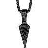 Richsteel Collana con Ciondolo Vichinga Freccia Placcato Nero Collana da Uomo Amuleto Fortunato