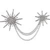 OULII , spilla con strass e catenina, a forma di stella, da donna (argentata)