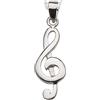 Alylosilver Collana Chiave di Violino in Argento 925, con Catena 45 cm e Astuccio | Ciondolo di 2x0,8 cm con finitura lucida, gioiello artigianale, regalo per comunione, cresima o compleanno