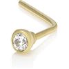 Mia Gioielli - Piercing Brillantino a Cipollina in Oro 18k (750) Giallo | Orecchino Naso Oro Giallo con Zircone, Stile Cipollina, Tondo, Anallergico Donna Ragazza, Uomo Ragazzo, Unisex, Nickel Tested