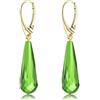 Bernstein by Kindl Orecchini da donna in argento sterling 925 con ambra verde a goccia S in argento sterling placcato oro, vera ambra verde dai Caraibi, 45mm, Ambra Ambra Argento sterling 925 placcato oro, Ambra verde