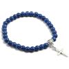 snxjaidszx Braccialetto da uomo in pietra naturale nera opaca con perline e braccialetti da donna con catena a filo per yoga, Pietra Pelle