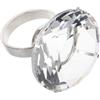 TOYANDONA Anello di cristallo da 6 cm, anello in vetro scintillante, ornamento gigante, per matrimonio, grande anello di vetro, anniversario, festa