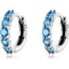 MARLION JEWELS Orecchini cerchio da donna in argento 925 con zirconi blu. Set Orecchini da donna cerchio con finitura in argento sterling o oro 18 carati ideali per regalo... Gioielli (Argento placcato)