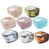 MOKKHNB 8 Anelli per Nocche in Acrilica per Donna Anelli Spessi e Impilabili Colorati Misti Gioielli Minimalisti a Cupola Gioielli alla Moda per Donne e Ragazze