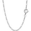 NKlaus Collana 55cm Collana da donna con catena a cordoncino Figaro in argento 925 con diamante 1,6mm di larghezza 6834
