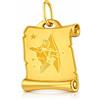 Rodium - Ciondoli in oro con il segno zodiacale del Sagittario su papiro, oro 14k/finezza 585, ciondoli per collane o bracciali a catena