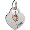 Liu Jo Bracciale con Medaglina Divisibile per Cane o Gatto, Ciondolo Cuore in Acciaio con Pendente Amovibile, Lunghezza Regolabile 16-19 cm, Dimensioni Ciondolo 2.5 x 2.5 cm