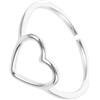 CONGARTENO Anello Cuore Aperto S925 in Argento per Donna, Geometrico